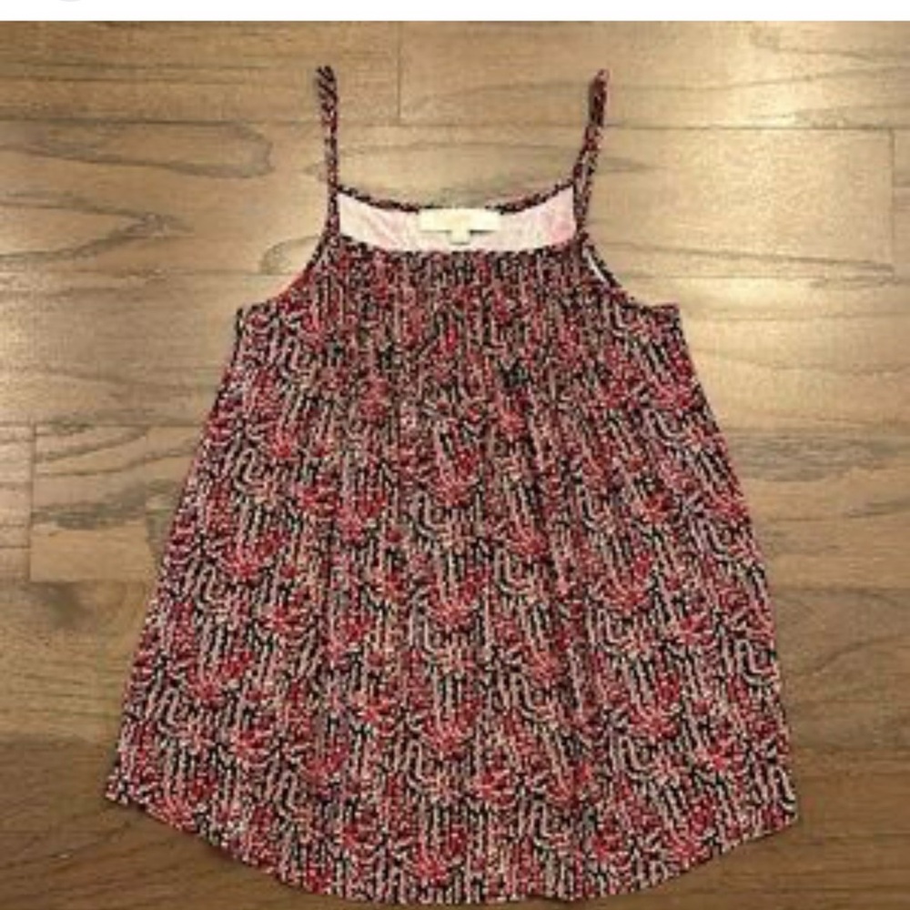 LOFT Red Floral Print Spaghetti Strap Tank
